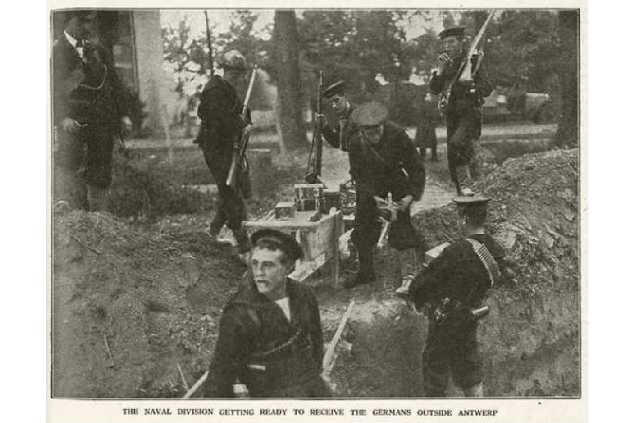 Getting ready to receive the Germans at Antwerp
